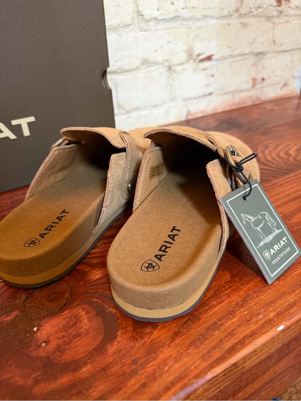 Ariat Country Mule Suede Women's Slip-On Clogs in Caramel - Picture 3 of 4